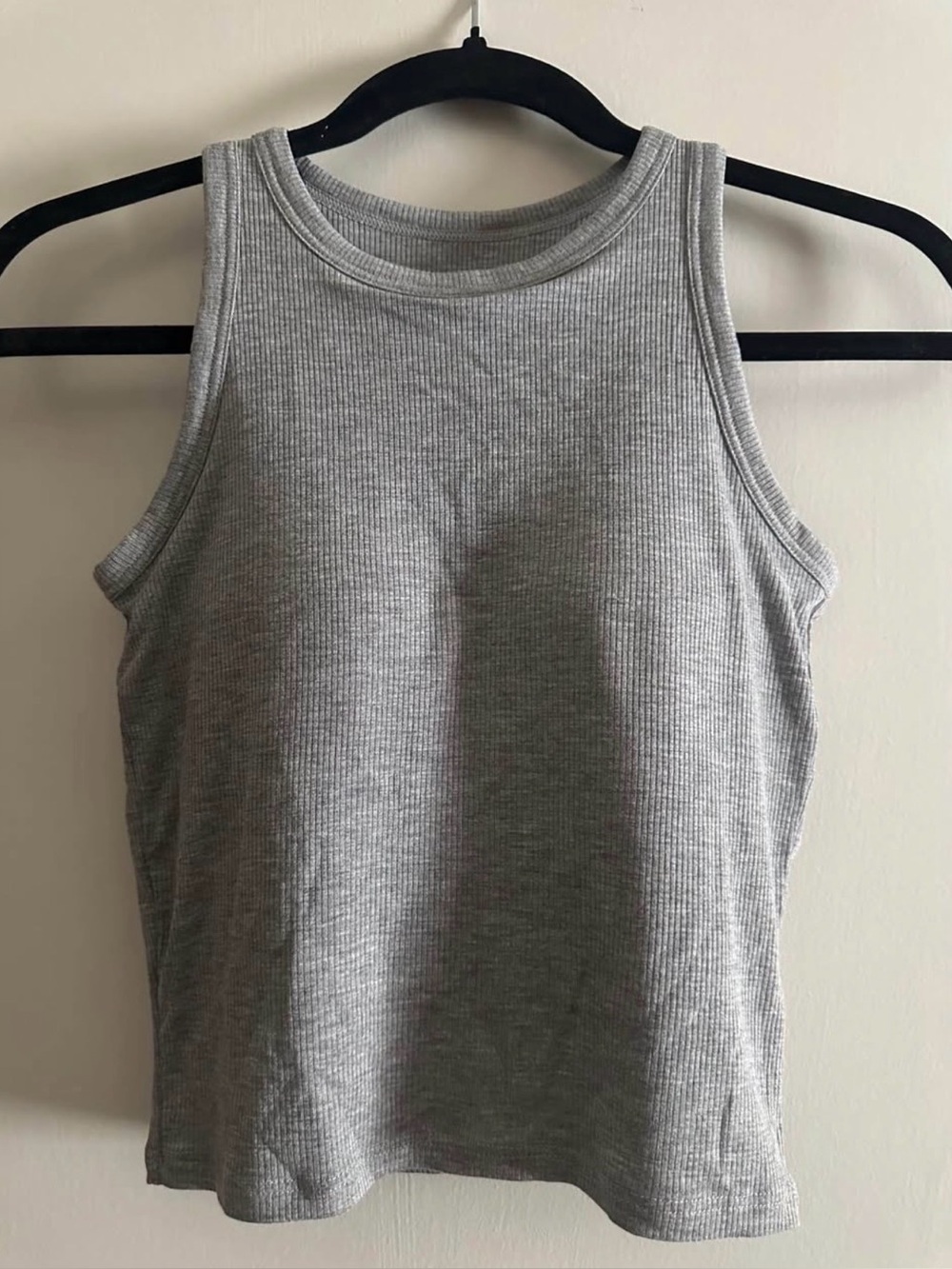 Gray Ribbed Tank Top - Women's Sleeveless Knit